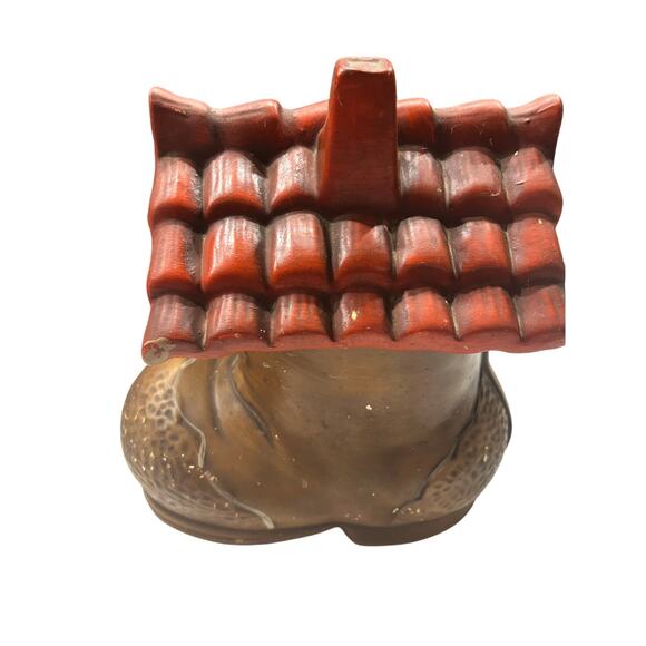 Vintage Boot Shoe Cookie Jar Ceramic Old Woman Who Lived In A Shoe Hand Painted - Picture 7 of 8